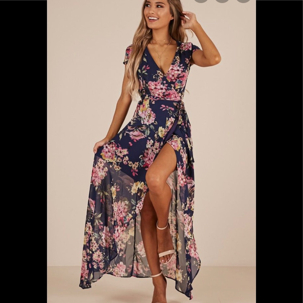 Showpo floral wrap dress